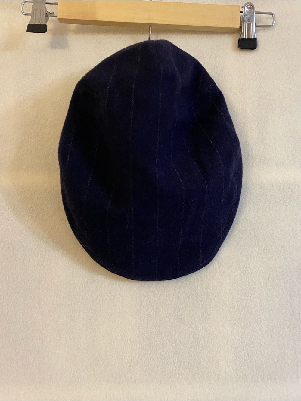 Polo Ralph Lauren wool cotton navy pinstripe snap newsboy cap hat L/XL